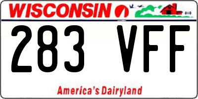 WI license plate 283VFF