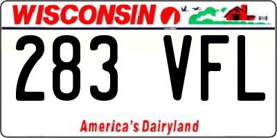 WI license plate 283VFL