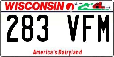 WI license plate 283VFM