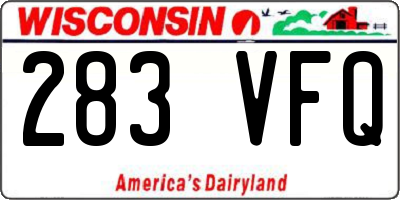 WI license plate 283VFQ
