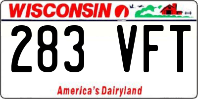 WI license plate 283VFT