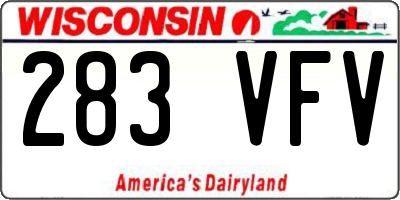 WI license plate 283VFV