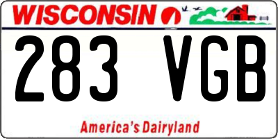 WI license plate 283VGB