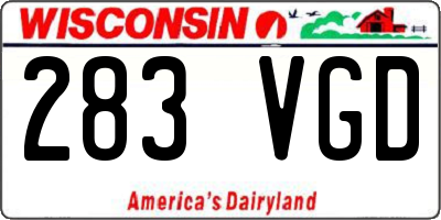 WI license plate 283VGD