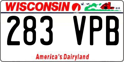 WI license plate 283VPB