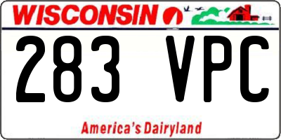 WI license plate 283VPC