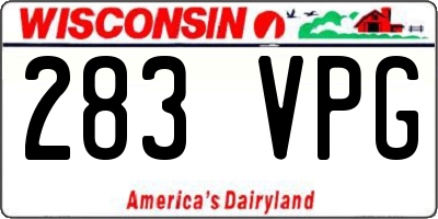 WI license plate 283VPG