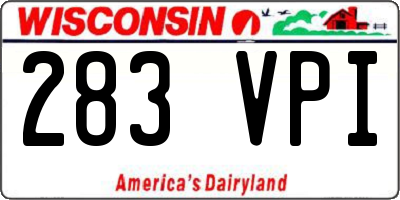 WI license plate 283VPI