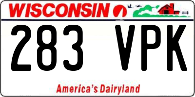 WI license plate 283VPK