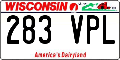 WI license plate 283VPL