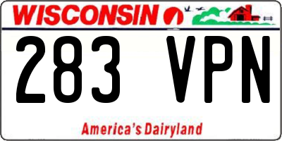 WI license plate 283VPN