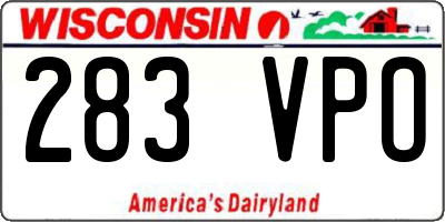WI license plate 283VPO