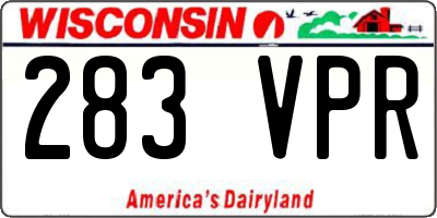 WI license plate 283VPR
