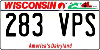 WI license plate 283VPS