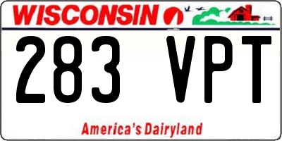 WI license plate 283VPT