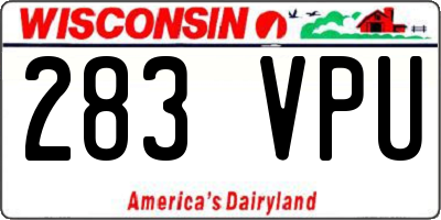 WI license plate 283VPU