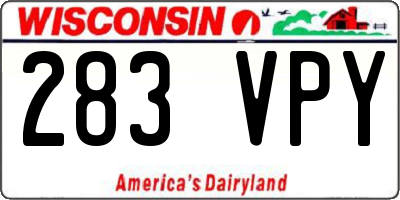 WI license plate 283VPY