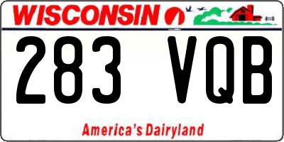 WI license plate 283VQB