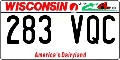 WI license plate 283VQC
