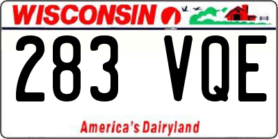 WI license plate 283VQE