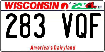 WI license plate 283VQF