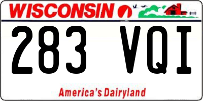WI license plate 283VQI