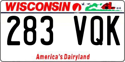 WI license plate 283VQK