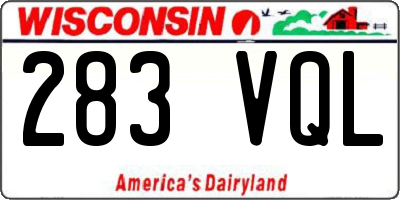 WI license plate 283VQL
