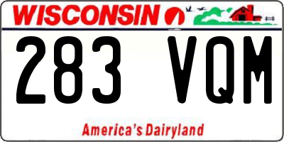 WI license plate 283VQM