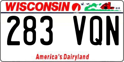WI license plate 283VQN