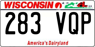 WI license plate 283VQP