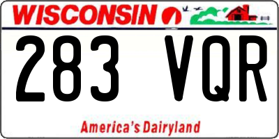WI license plate 283VQR