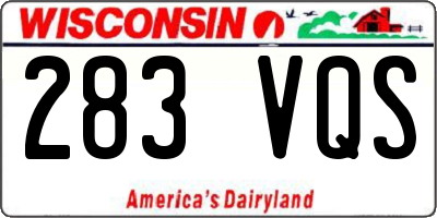 WI license plate 283VQS