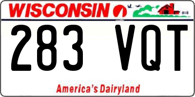 WI license plate 283VQT