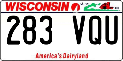 WI license plate 283VQU