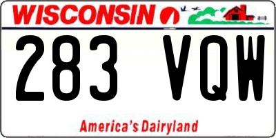 WI license plate 283VQW