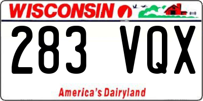 WI license plate 283VQX
