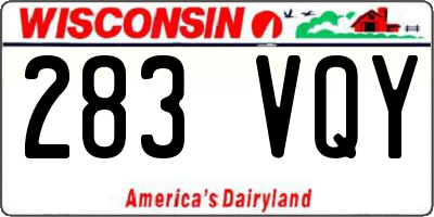 WI license plate 283VQY