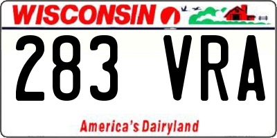 WI license plate 283VRA