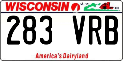 WI license plate 283VRB