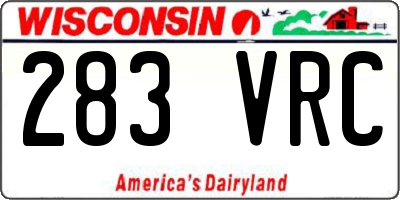 WI license plate 283VRC