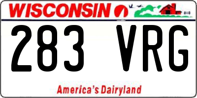 WI license plate 283VRG