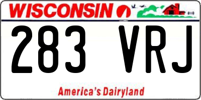 WI license plate 283VRJ