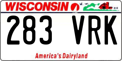 WI license plate 283VRK