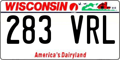 WI license plate 283VRL