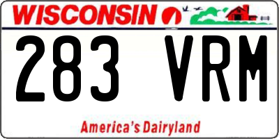 WI license plate 283VRM