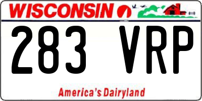 WI license plate 283VRP