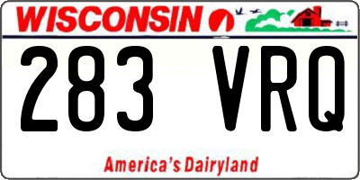 WI license plate 283VRQ