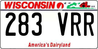 WI license plate 283VRR