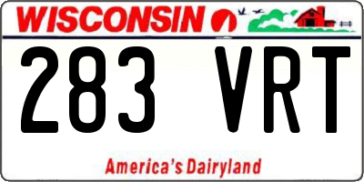 WI license plate 283VRT